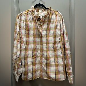 St. John’s Bay Size 2X Cotton Plaid Blouse NWT